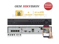 4K 4CH IP Network Video Recorder - 4 Built in PoE Port Up to 8MP Resolution Recording Compatible with DS-7604NI-Q1/4P NVR 3 Year Warranty