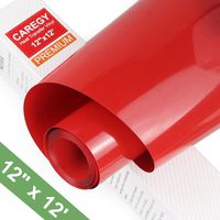 CAREGY Heat Transfer Vinyl HTV Rolls for T Shirts 12in.x12ft.(Red)