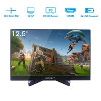 12.5" Ultra-Slim Portable Monitor, IPS LED Backlight Display Full HD 1920x1080P Monitor only 5mm for PC Laptop Gaming PS4 Xbox Dual HDMI USB Built-in Speaker 5V Type-C Powered with Mini Stand