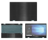 decalrus - Protective Decal for Lenovo Yoga 720-12 (12.5" Screen) Laptop Black Texture Brushed Aluminum Skin case Cover wrap BAlenovoYOGA720_12Back