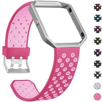 SKYLET Compatible with Fitbit Blaze Bands with Frame, Soft Silicone Breathable Replacement Sport Wristbands Compatible with Fitbit Blaze Smart Watch Men Women Black