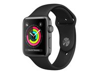 Apple Watch Series 3 (GPS), 38mm Space Gray Aluminum Case with Black Sport Band - MQKV2LL/A (Renewed)
