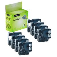 GREENCYCLE Label Tape 3/4" (19mm) x 23ft Compatible for DYMO D1 45803 LabelManager 300 350 350D 360D 400 420P 450 450D 500TS LabelWriter 450 Duo 400 Duo LabelPoint 300 350 (Black on White, 8 Pack)