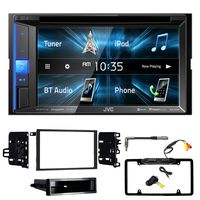 Double-DIN Multimedia Bluetooth Receiver, 99-2011 Dash Kit for Select 1990-2012 GM Vehicles, Antenna Adapter, Enrock Rearview Waterproof Camera