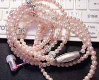HOTT Rocks Necklace Earbuds in Pink Pearl. Headphones can be Worn as Jewelry: Necklace or Bracelet. HOTT Couture Audio-wear for RockStars. Best Gift for Mother's Day, Musicians and Music Lovers!