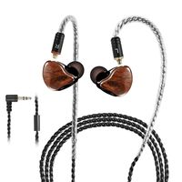 in-Ear Monitors, [Newest Updated Version] Wired Earbuds Headphones/Earphones/Headset Dual Drivers with MMCX Detachable Cables, Noise-Isolating Sweatproof Earphones HiFi Stereo (Wood Grain)