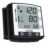 Automatic Wrist Blood Pressure Monitor Watch - Lovia Digital Home Blood Pressure Meter - Manual Blood Pressure Cuff - Clinically Accurate & Fast Reading, 2x120- Reading Memory,Large LCD Display,Black