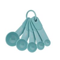 KitchenAid Plastic Measuring Spoons, Set of 5, Aqua Sky