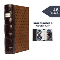 Bellagio-Italia Chestnut DVD Storage Binder - Stores Up to 48 DVDs, CDs, or Blu-Rays - Stores DVD Cover Art - Acid-Free Sheets