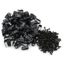 Heyous 100pcs 1/2 inch (13.2mm) R-Type Cable Clamp Nylon Wire Hose Tube Fastener Fixed Cable Tie Mount Organizer Holder R Type Cable Clip with Mounting Screw Black