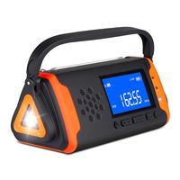Emergency Weather Crank Radio 4000mAh - Portable, Solar Powered, Hand Crank, AM/FM/NOAA Weather Alert Radio, Aux Music Play, USB Cell Phone Charger, SOS Alarm, LED Flashlight for Hurricanes,Tornadoes