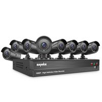 SANNCE 1080P AHD Home Security Camera Systems for Outdoor/Indoor, 8pcs 1080P AHD Bullet Surveillance Cam with Night Vision and Wide Angle, Motion Detect, Email Alert,NO HDD