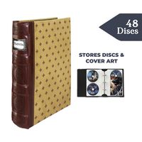 Bellagio-Italia Crimson DVD Storage Binder - Stores Up to 48 DVDs, CDs, or Blu-Rays - Stores DVD Cover Art - Acid-Free Sheets