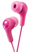 JVC Gumy in Ear Earbud Headphones, Powerful Sound, Comfortable and Secure fit, Silicone Ear Pieces S/M/L - HAFX7P (Pink)