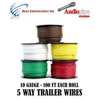 5 Way Trailer Wire Light Cable for Harness LED 100ft Each Roll 10 Gauge 5 Rolls