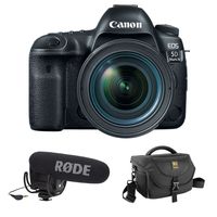 Canon EOS 5D Mark IV DSLR Camera with 24-70mm f/4L Lens Plus Rode VideoMic Pro, Rycote Lyre Shockmount and Journey 34 DSLR Shoulder Bag