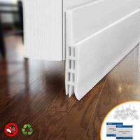 BAINING Door Draft Stopper Door Sweep for Exterior/Interior Doors, Weatherproofing Door Seal Strip Under Door Draft Blocker Seal, Soundproof Door Bottom Weather Stripping, 2" W x 39" L, White
