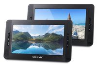 Milanix 10" Dual Screen Portable Dual DVD Player for Car with Built in 5 Hour Rechargeable Battery, SD/MMC & USB Input (Plays One or Two Different Movies at The Same Time) MX102