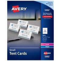 Avery Place Cards, Laser & Inkjet, 160 White Printable Cards, 2 x 3.5 (5302)