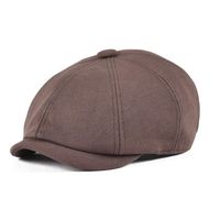 VOBOOM Men's Cotton Flat Ivy Gatsby Newsboy Driving Hat Cap (Style4-Brown)