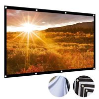 dozenla Projection Screen No Creases Black-Sided Foldable HD Movie Projector Screen Background Cloth Projection Screen