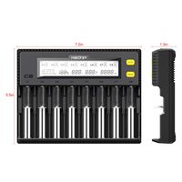 MiBOXER Smart Uniaversal Battery Charger,18650 Battery Charger 8 Bay LCD Display for Li-ion LiFePO4 Ni-MH Ni-Cd AA 21700 20700 26650 18350 17670 RCR123 18700