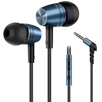Fasgear Headphones, Heavy Deep Bass Noise Isolating in-Ear Earbuds, Earphones with Stereo Mic Remote, Compatible with iPad, iPod, Android Smartphones, MP3 and Devices with 3.5mm Headphone Jack (Blue)