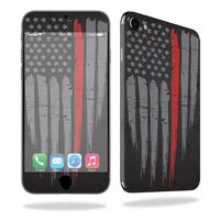 MightySkins Skin Compatible with Apple iPhone 7 - Thin Red Line | Protective, Durable, and Unique Vinyl Decal wrap Cover | Easy to Apply, Remove, and Change Styles | Made in The USA