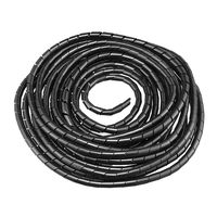 uxcell Spiral Wire Wrap Cable Wrap Cord 3/8-inch x 8m Black PE Polyethylene Tubing for Computer Cable