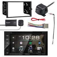Kenwood Multimedia Receiver, BT w/Sirius Vehicle Radio Tuner, Kenwood Rearview Wide Angle View Backup Camera, Metra 2-DIN Installation Kit for Radio, Metra Antenna Adapter & Metra Radio Wiring Harness