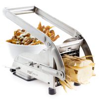 POP AirFry Mate Stainless Steel French Fry Cutter, Commercial Grade Vegetable and Potato Slicer, Includes two Blade Size Cutter Options and No-Slip Suction Base, Perfect for Air Fryer Food Preparation