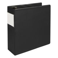Samsill 16390 Clean Touch 3 Ring Binder, Protected by Antimicrobial Additive, 4 Inch Capacity, Reference Binder with Label Holder, Locking D-Ring, Black
