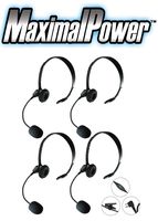 MaximalPower JH902 Headset with Microphone and PTT with Motorola 2 pin connector for Motorola CP200 Devices GP88 300 CT150 P040 PRO1150 SP10 XTN500 Radios (4 Pack)
