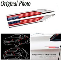 CHAMPLED USA Flag x 2 Car Auto Truck Chrome Metal Decal American Sticker 3D Emblem Badge For TOYOTA LEXUS ACURA NISSAN MITSUBISHI SUBARU MAZDA