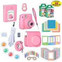 Fujifilm Instax Mini 9 Instant Film Camera Bundle with Over 15 Accessories | 40 Sheets of Instant Film + Mini Nine Leather Case + Photo Album + Lens Filters + Mini Frames + More