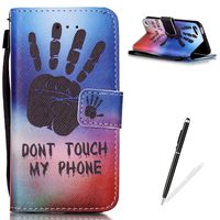MAGQI iPod Touch 5/6 Flip Case,Colorful Vintage Series Premium Ultra Slim PU Leather Wallet Card Slots Wristlet Protective Cover for iPod Touch 5/6 - Hand Print