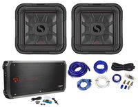 2 KICKER 46L7T124 12" 1200w L7T Subwoofers Solo-Baric Sub+Mono Amplifier+Amp Kit