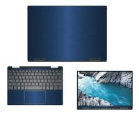 Decalrus - Protective Decal for Dell XPS 13 7390 2-in-1 (13.3" Screen) Laptop Blue Texture Brushed Aluminum Skin case Cover wrap BAdellXPS-7390-2-in-1Blue