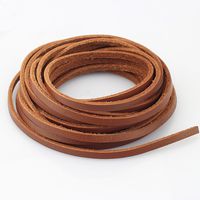 LolliBeads Heavy Duty Strong 4 mm Genuine Leather Cord Braiding String for Jewelry Making Craft DIY Assorted Color Light Brown 5 Meters (5+ Yards)