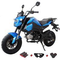 X-PRO 125cc Vader Adult Motorcycle Gas Motorcycle Dirt Motorcycle Street Bike Motorcycle Bike with Gloves, Goggle and Handgrip (Blue)