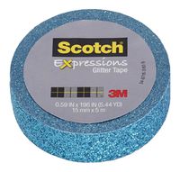 Scotch Expressions Glitter Tape, 0.59" x 196", Teal Blue, 6 Rolls (C514-BLU)