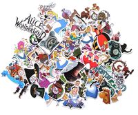 Supersenter Cartoon Movie Themed Alice in Wonderland 60 Piece Sticker Decal Set for Kids Adults - Laptop Motorcycle Skateboard Patch Decals