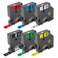 Unismar Compatible with DYMO 45013 S0720530 45016 45017 45018 45019 45021 Label Cassette Work for DYMO LabelManager 160 280 420P PnP 220P 360D 450 210D Label Makers, 1/2" x23' (12mm x 7m), 6-Pack