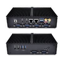 Qotom-Q350P Fanless Mini PC Industrial Computer with USB 3.0 Dual Gigabit LAN 6 COM Intel Core i5 4200U Windows 10 Linux (2G RAM + 256G SSD + 300M WiFi + Bluetooth 4.0)