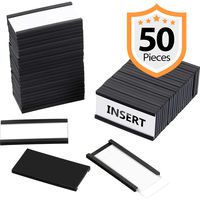 Magnetic Data Card Holders Magnetic Labels with Magnets and Cards for Metal Shelving, Metal Racks, Metal Mailboxes (1 x 2 Inch, 50 Packs)