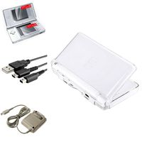 Insten Crystal Case Cover + Charging Cable + Travel Charger + 2-LCD Protector Compatible With Nintendo DS Lite