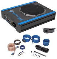 Rockville USS8 8" 600w Slim Under-Seat Powered Car/Truck Subwoofer Sub+Amp Kit