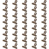 Gejoy Metal Hinge Clips Bulldog Clips, 1.25 Inch, 40 Pieces (Bronze)