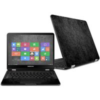 Mightyskins Skin Compatible with Samsung Chromebook Pro 12.3" - Black Leather | Protective, Durable, and Unique Vinyl Decal Wrap Cover | Easy to Apply, Remove, and Change Styles | Made in The USA