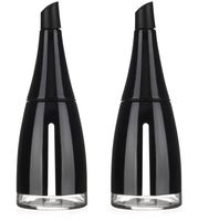 CHEFVANTAGE Olive Oil and Vinegar Cruet Dispenser Set with Elegant Glass Bottle and Drip Free Design - Black